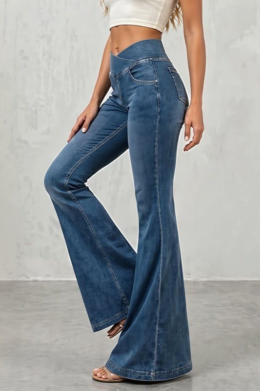 High Waist Stretchy Flare Jeans
