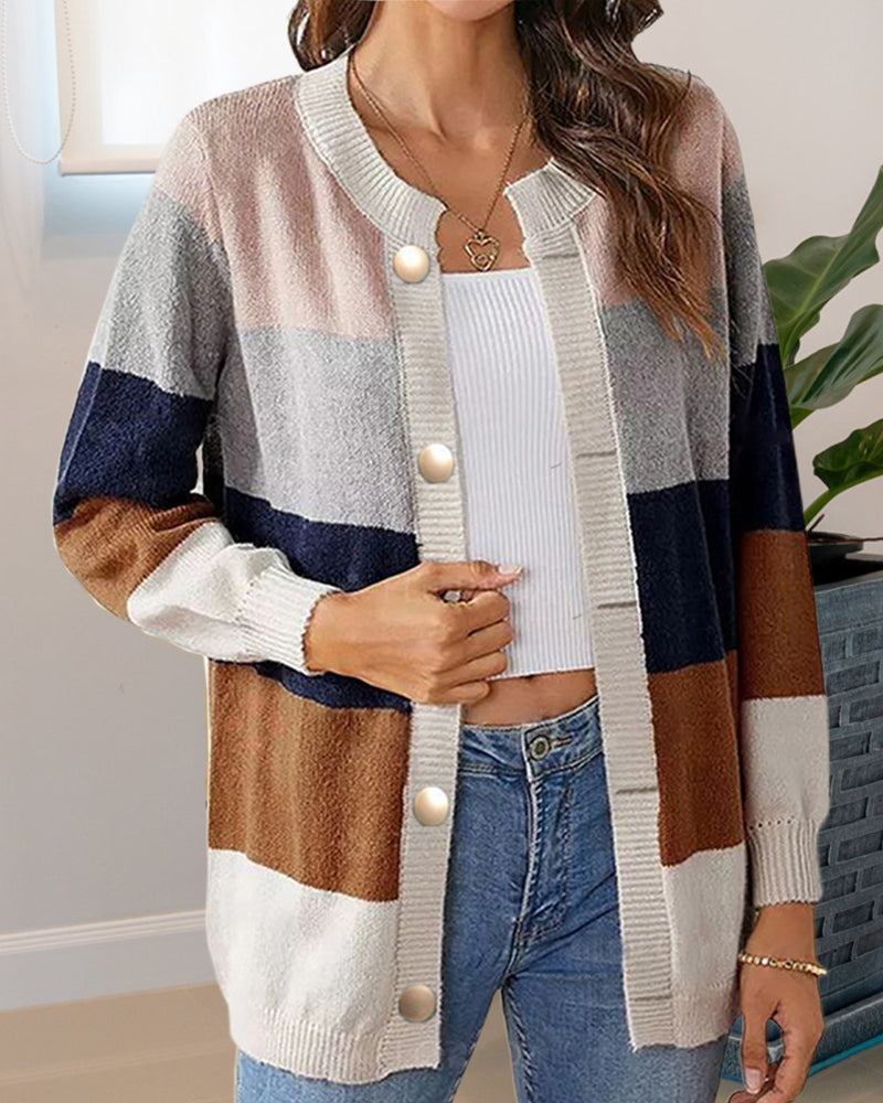 Colorblock for Cardigan Women