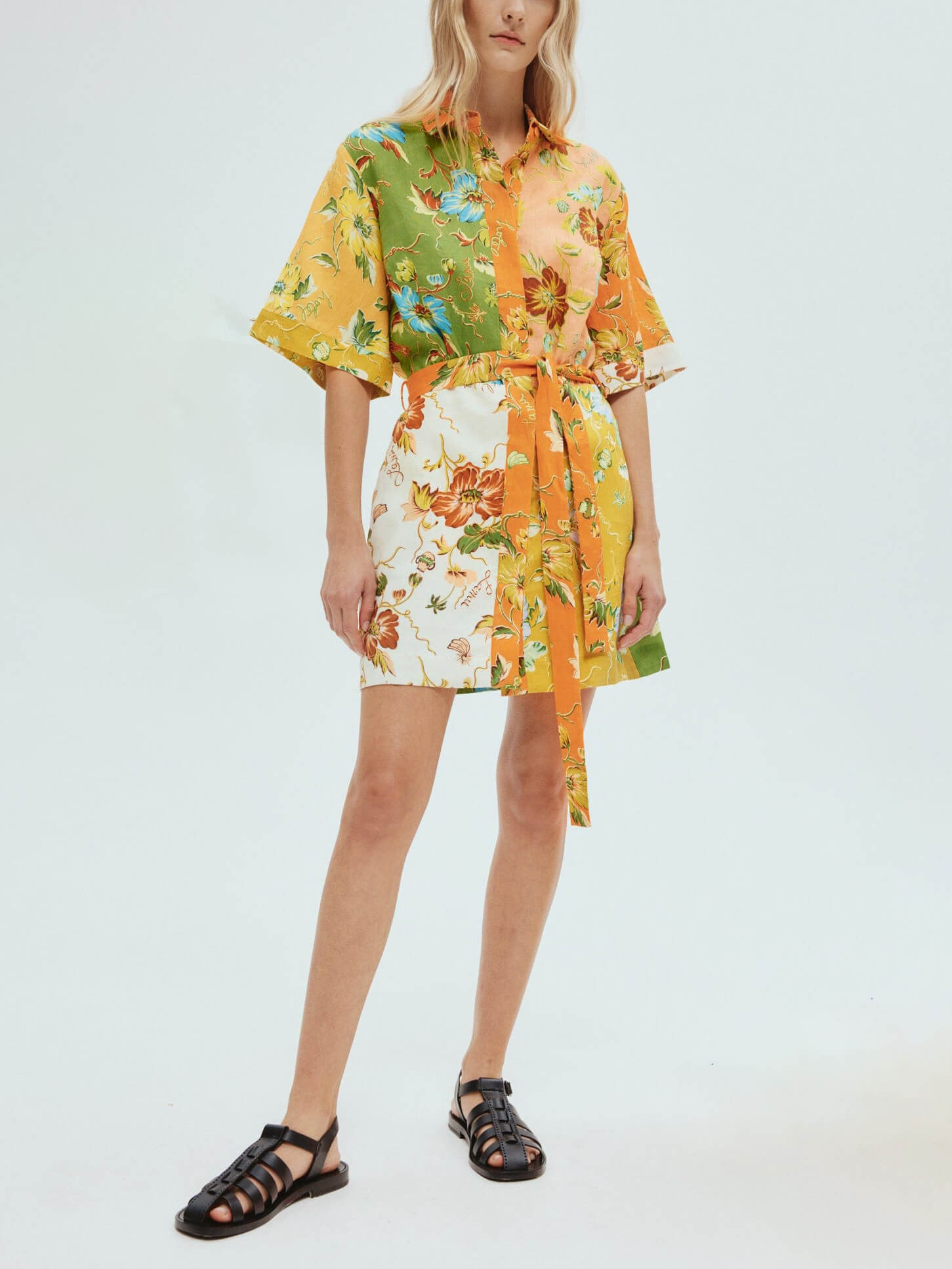 Unique Contrasting Floral Charming Print Mini Dress Dresses