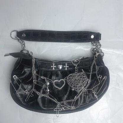 Y2K Gothic Harajuku Metal Punk Hip Hop Rock Underarm Tote Crossbody Shoulder Bag