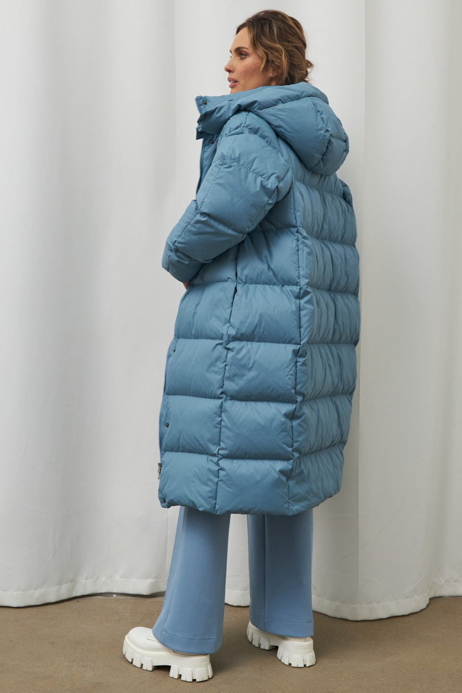 Extra Long Hooded Puffer Jacket