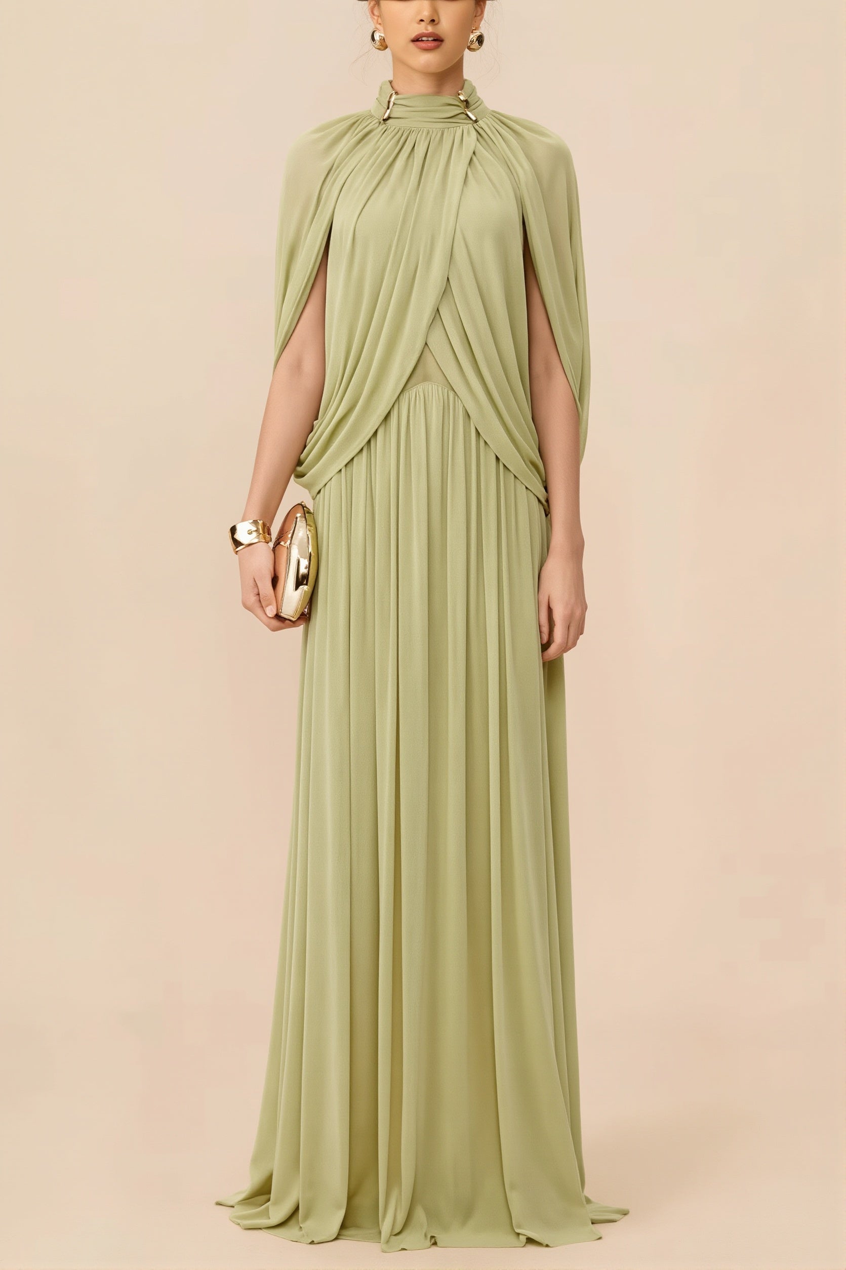 Elegant Cross Ruffle Maxi Dress – PrincessAce