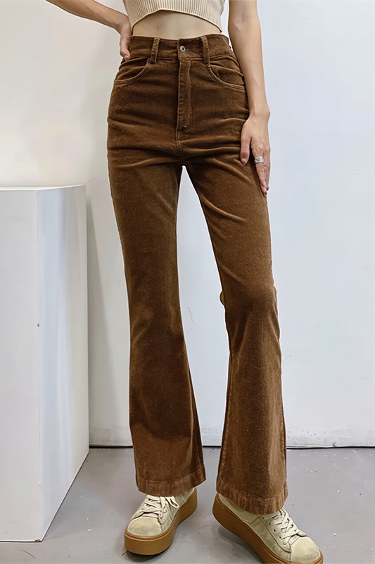 Corduroy High Waist Flared Pants