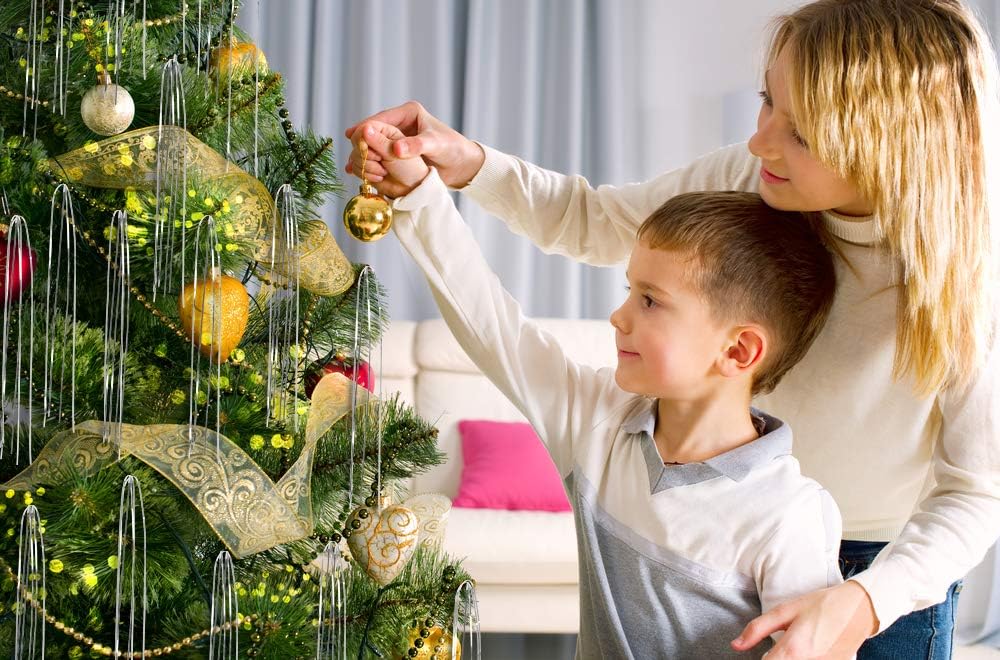 Silver Tinsel Strands Metallic Icicle Streamers for Holiday Christmas Tree and Party Decorations