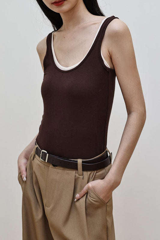 Sleeveless Wool Blend Knit Top