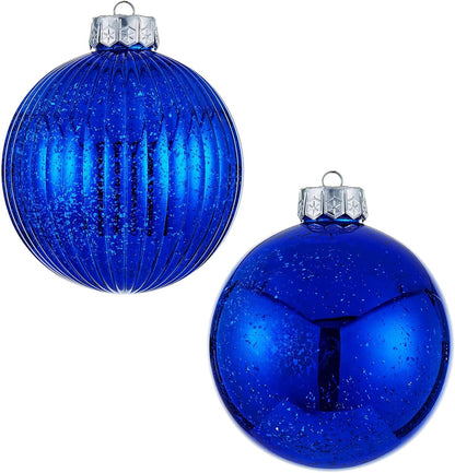 Oversized Shatterproof Plastic Christmas Ball Ornaments - Set of 2 in Champagne Color