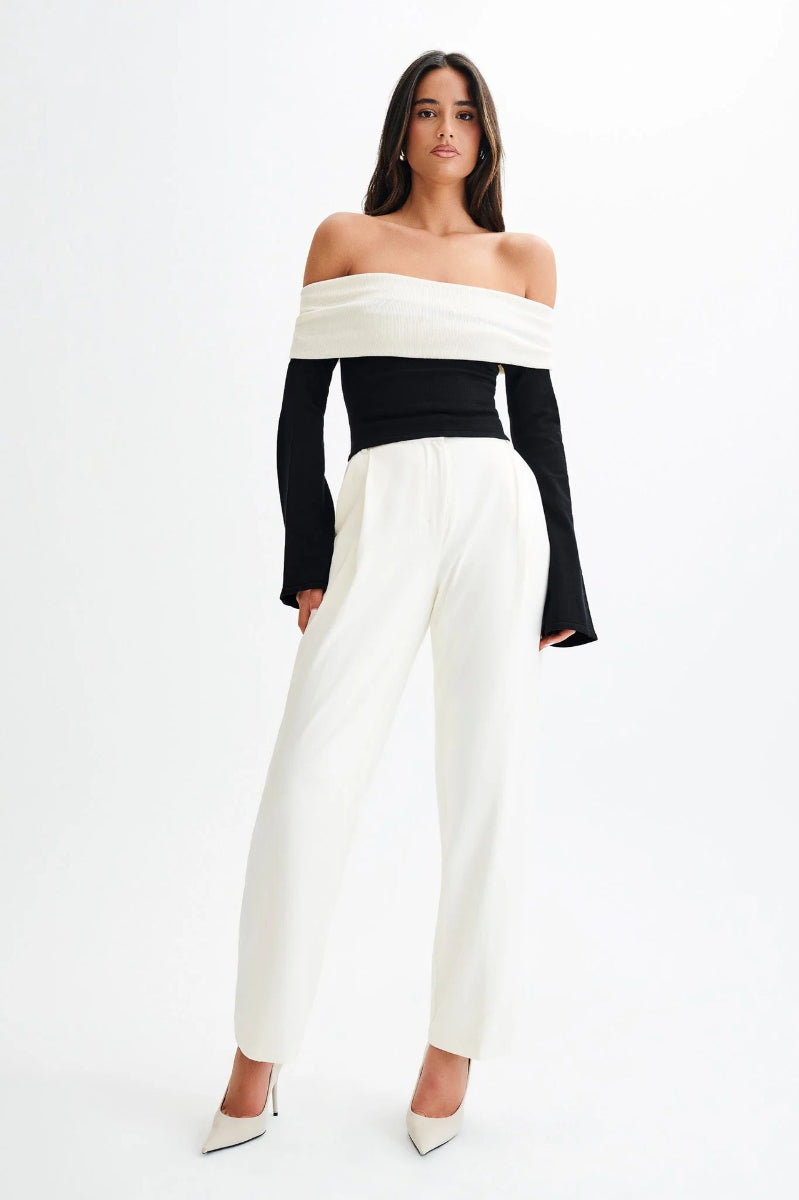 Elegant Off Shoulder Knit Sweater