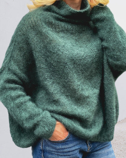 Neck Solid High Color Pullover