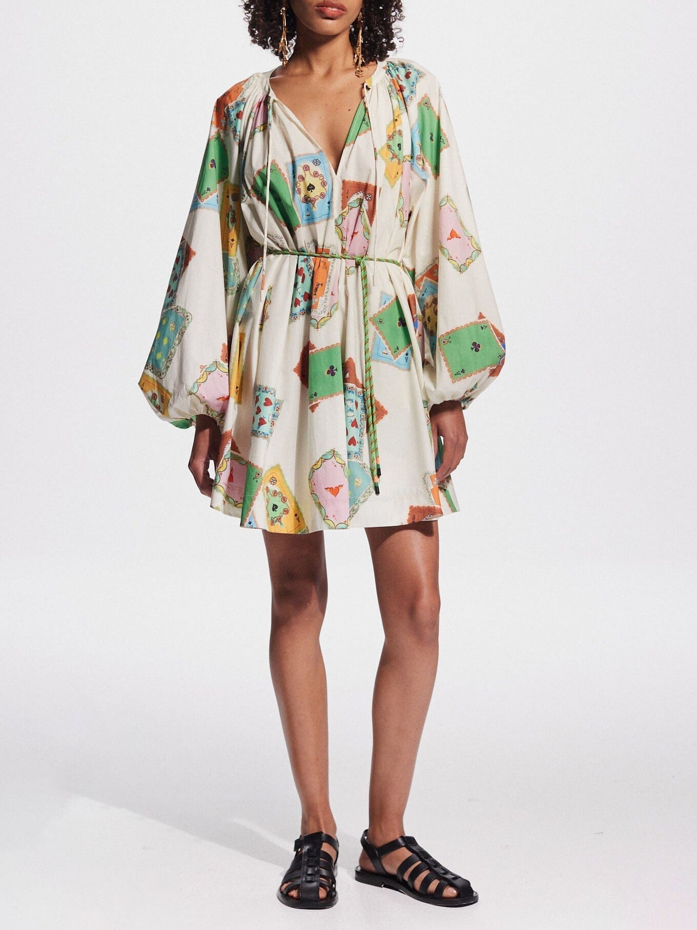 Unique Art Print Bubble Graceful Long Sleeve Versatile Mini Dress Dresses