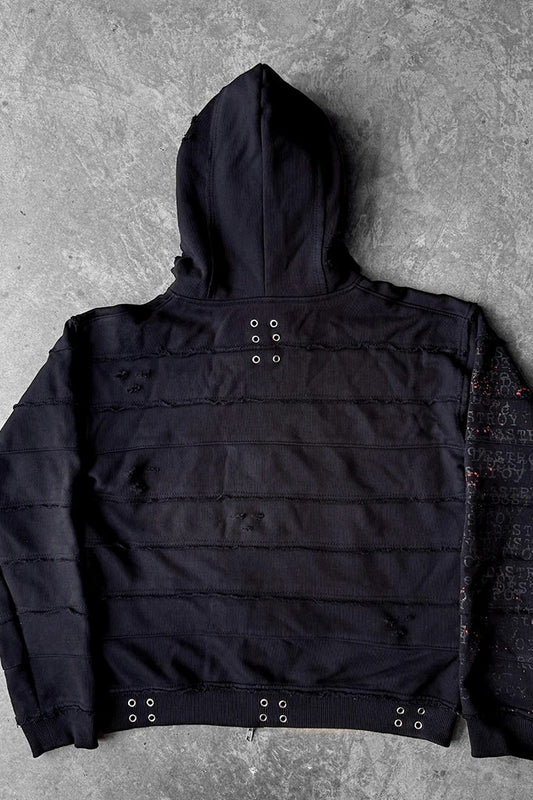 Layered Graphic Zip-Up Hoodie