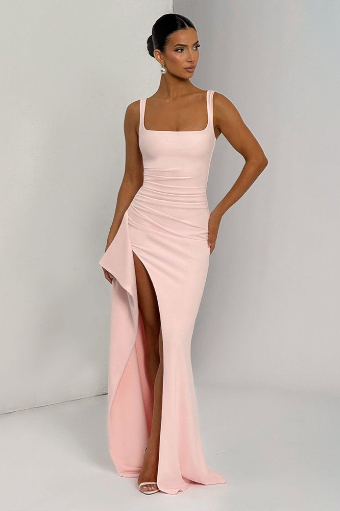 Sexy Spaghetti Strap High Slit Maxi Party Dress