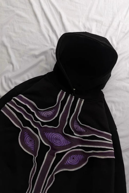 Eye Embroidered Pullover Hoodie