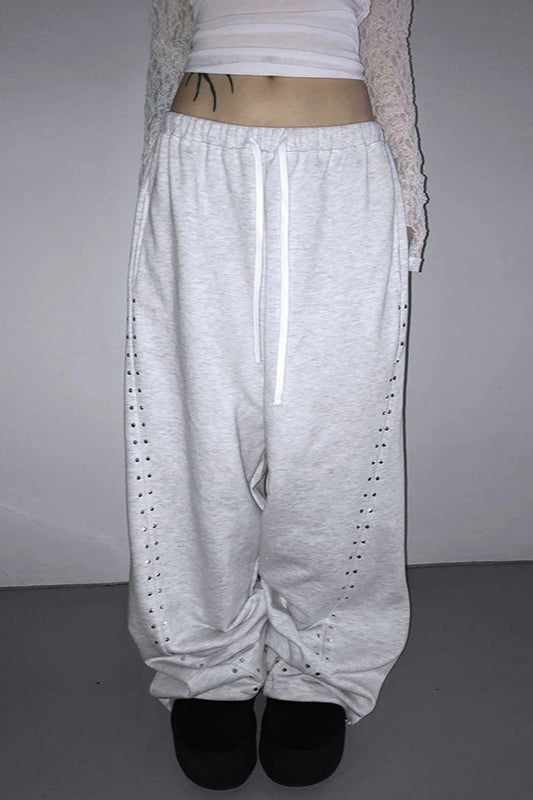 Rhinestone Cross Wide Leg Pants