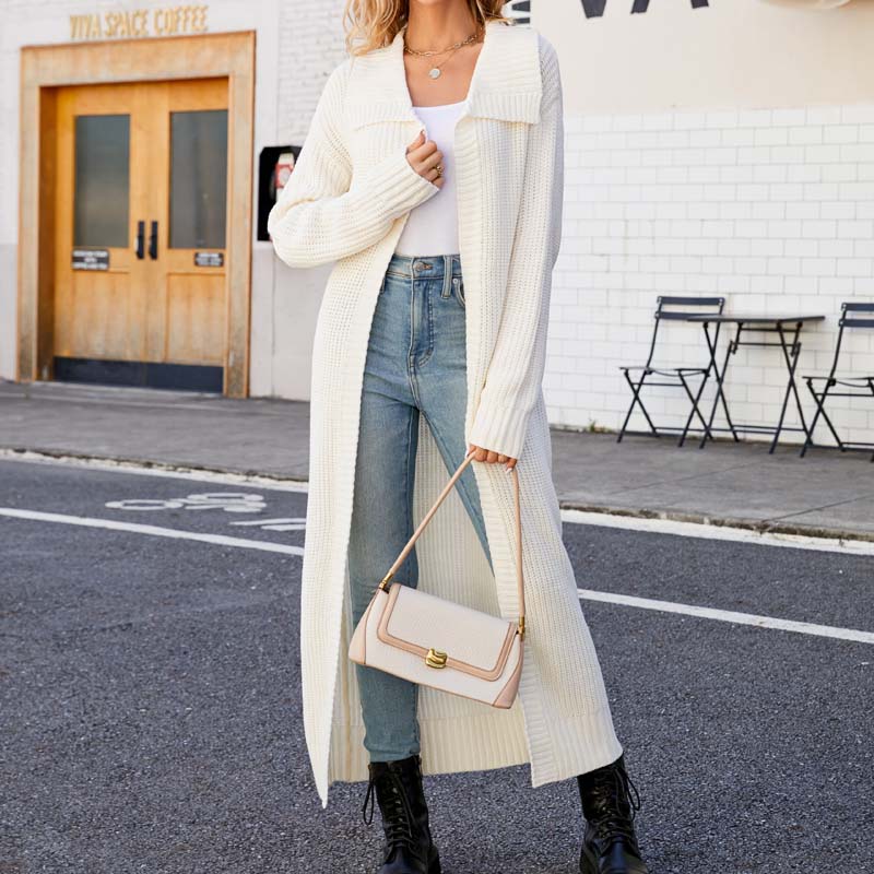 Long Colour Solid Cardigan