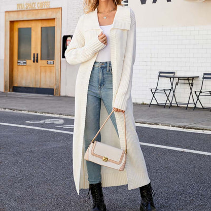 Long Colour Solid Cardigan