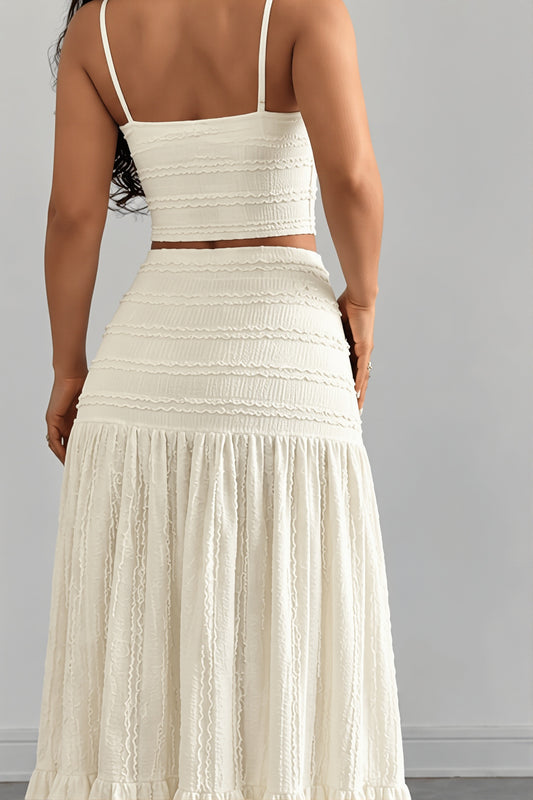 Ruched Cami Tiered Maxi Skirt Set