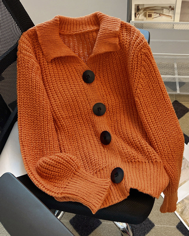 Buttoned Knit Cardigan