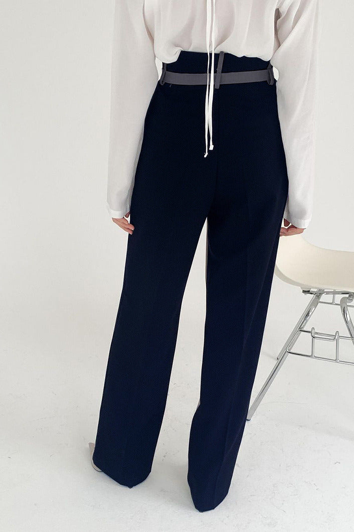 Color Block High Waisted Wide Leg Pants