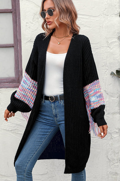 Dropped Fringe Cardigan Arm with Shoulder