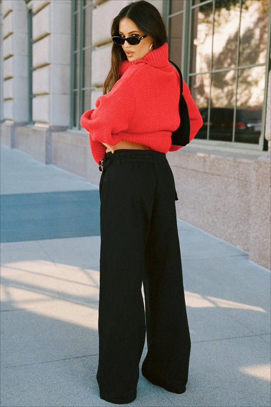 Locker sitzende Jeans mit verstellbarer Taille und Seitentaschen