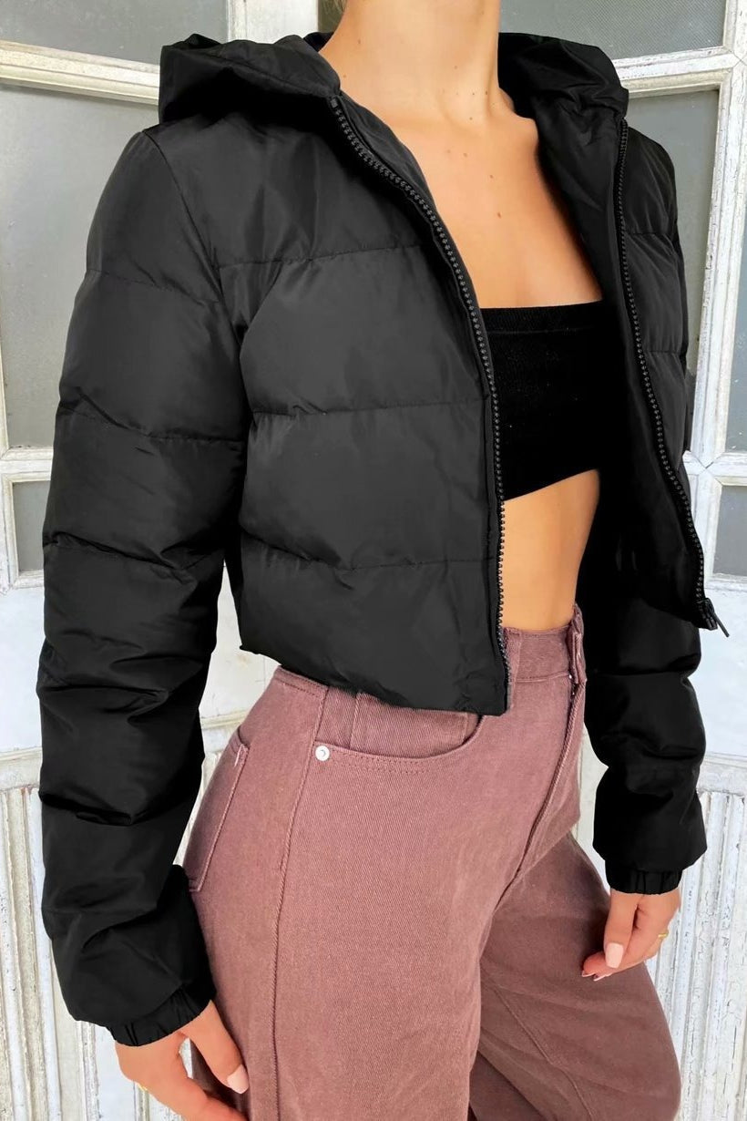 Short Hooded Quilted Puffer Jacket