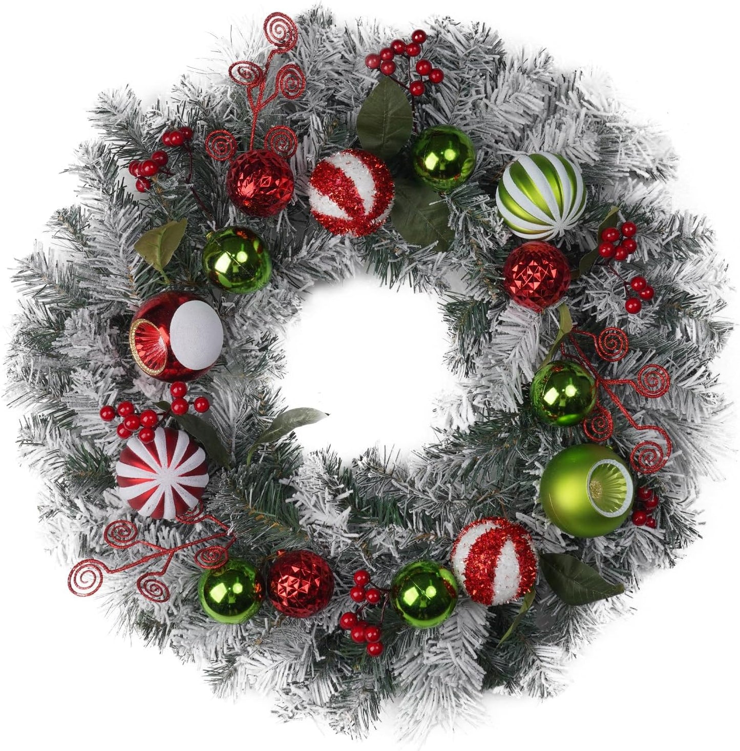 Christmas Door Wreath - 16-Inch Winter Decoration