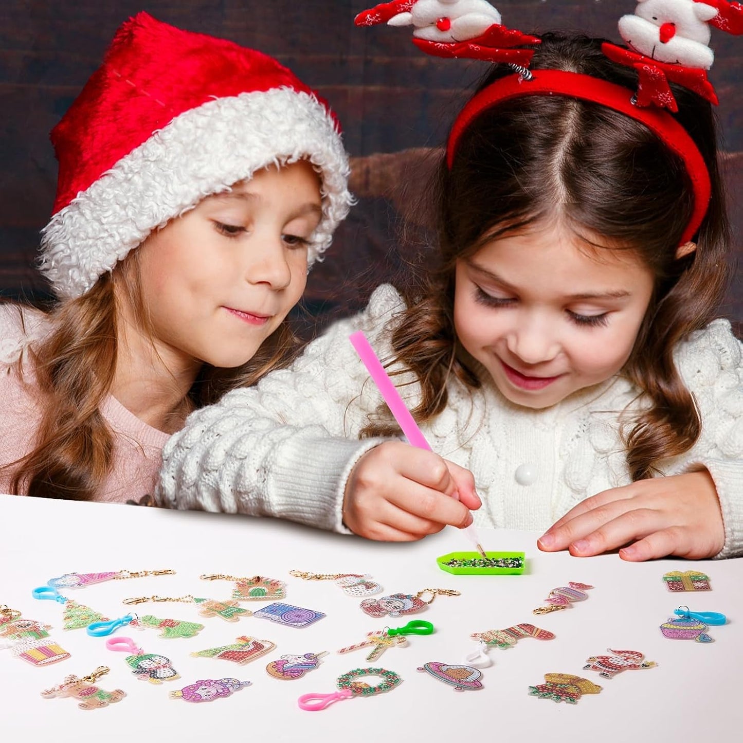 2024 Advent Calendar Diamond Painting Kits for Kids - Christmas Countdown Calendar - Arts and Crafts for Girls - DIY Gem Keychains - Gift Ideas for Girls Age 6-105