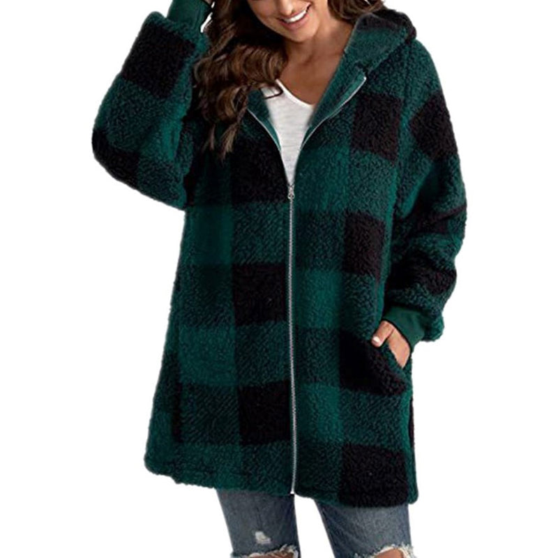 Casual Plaid Coat Green best Best Sellings cardigan cardigans clothes Plus Size Sale tops Topseller