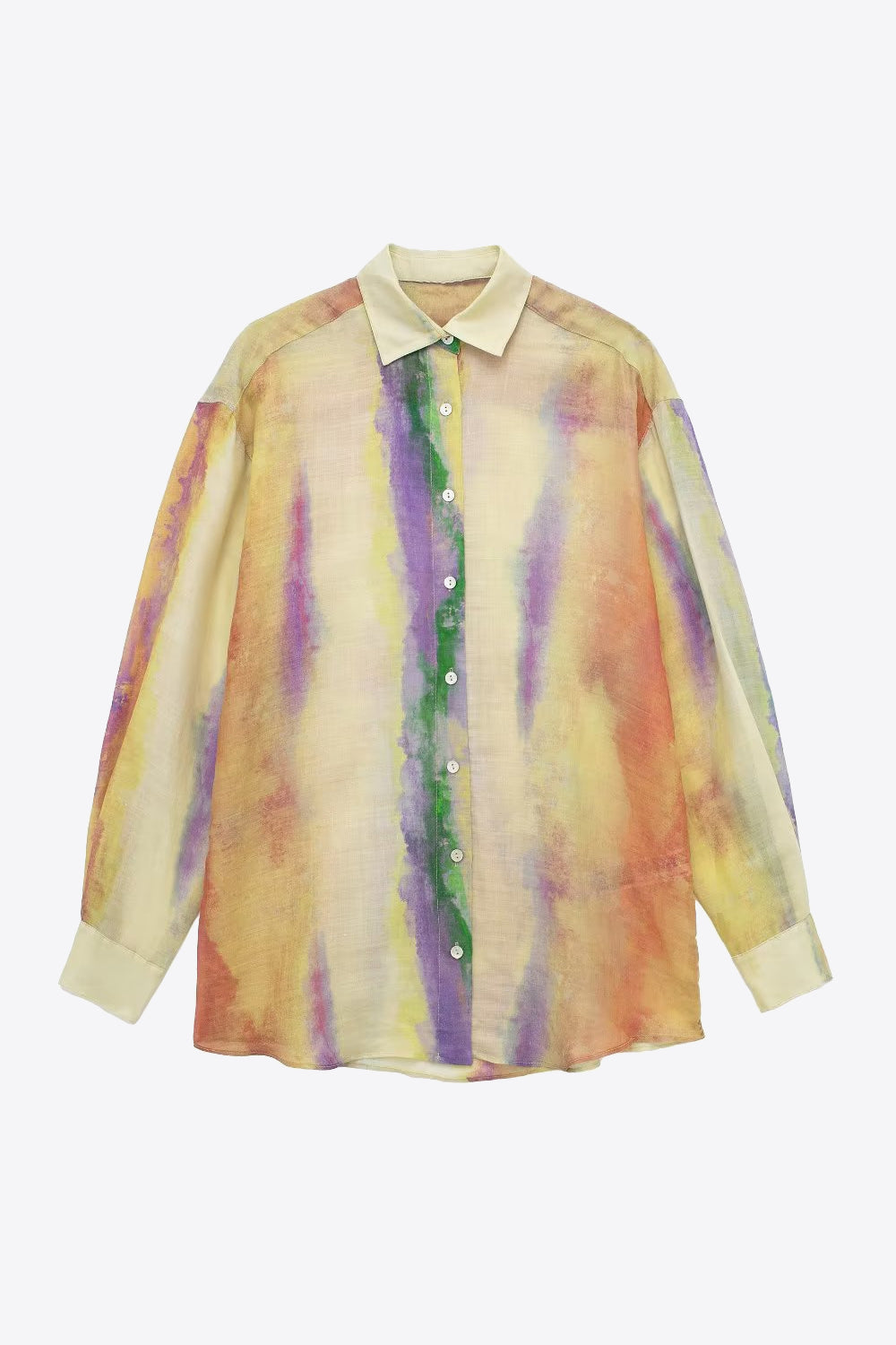 Arm Long Tie-Dye Blouse Skirt and Set