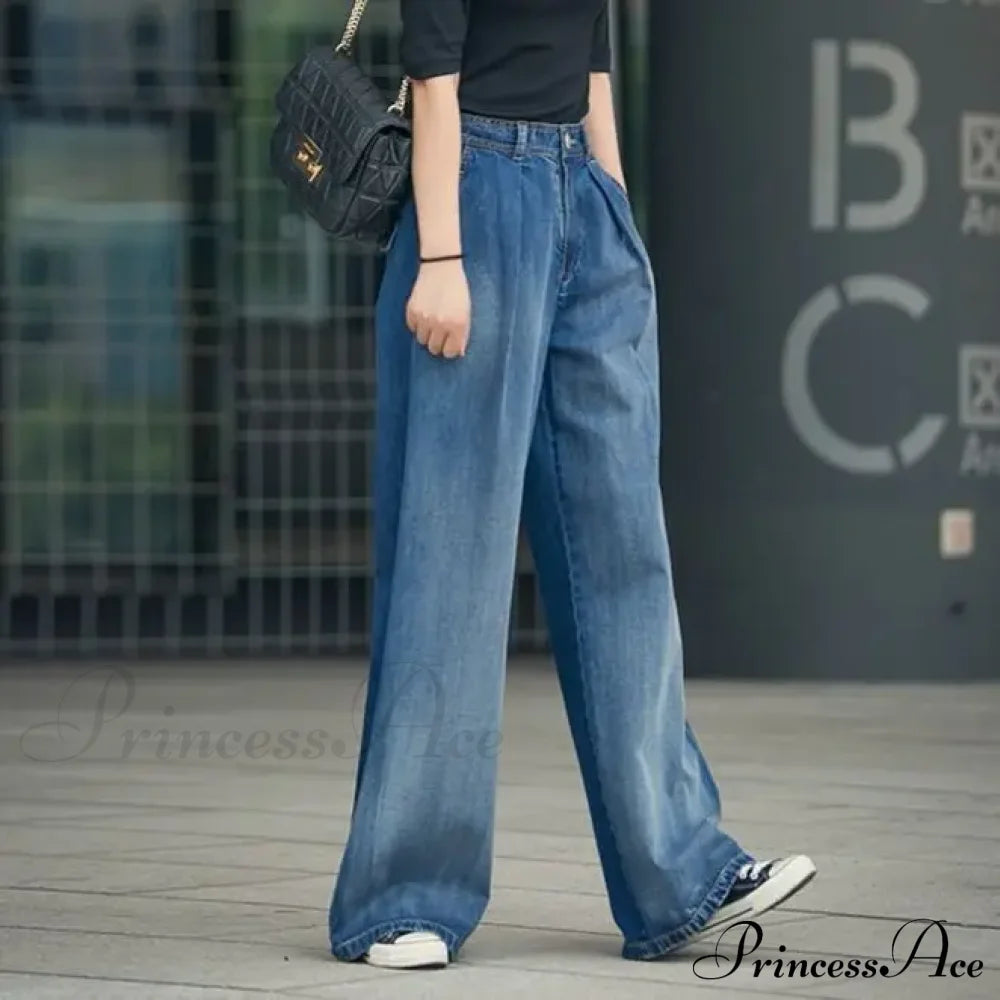 85Kg Oversize High Waist Denim Baggy Wide Leg Wash Mother Spring Korean Vintage Straight Streetwear