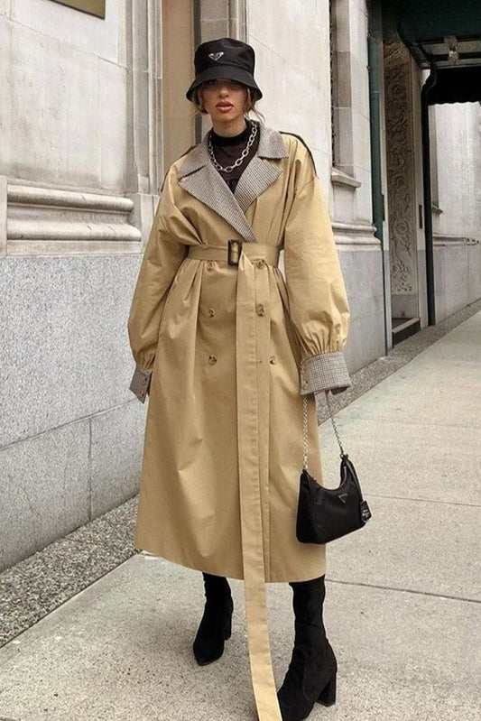 Vintage-Trenchcoat mit zweireihigem Panel