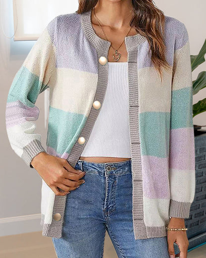 Colorblock for Cardigan Women