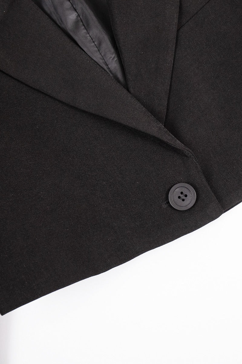 Mini Skirt with Lapel Blazer Two Piece Set