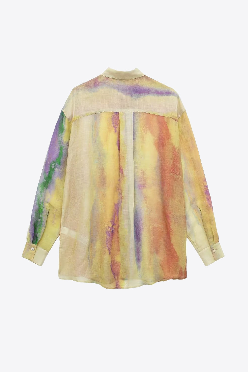 Arm Long Tie-Dye Blouse Skirt and Set