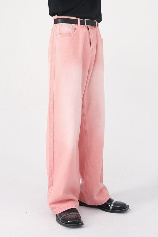 Colored Wash Wide-Leg Jeans