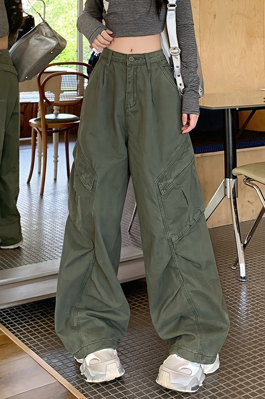 Oversized Patch Pocket Cargo Pants