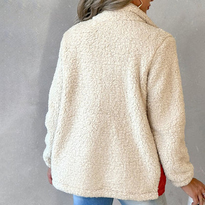 Warm Plush Patchwork Coat