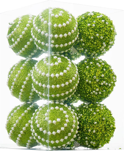 Shatterproof Red Christmas Ball Ornaments - Set of 12 - 70mm/2.76" - Holiday Party Decorations