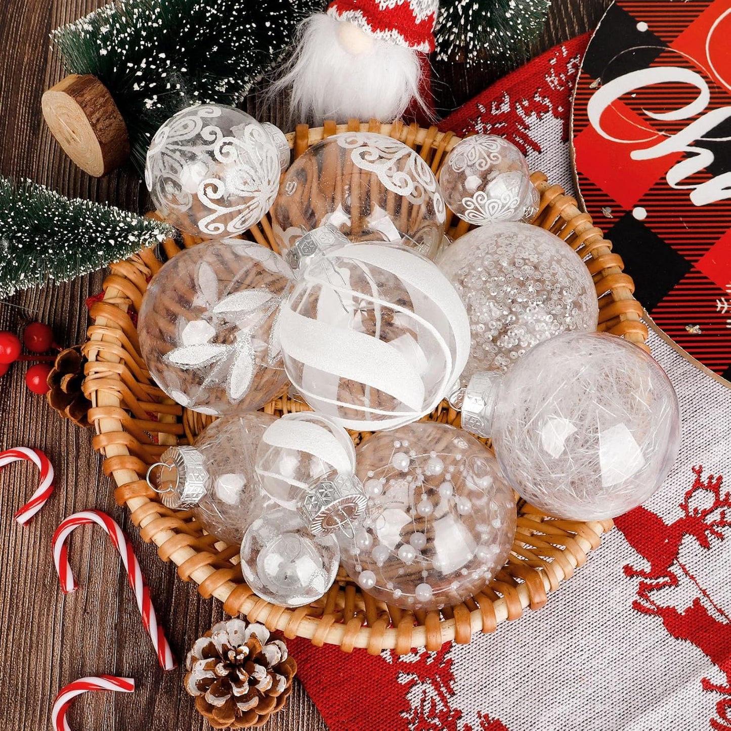 36Pcs Shatterproof White Christmas Ball Ornaments with Glitter - Perfect for Xmas Party and Home Holiday Decor