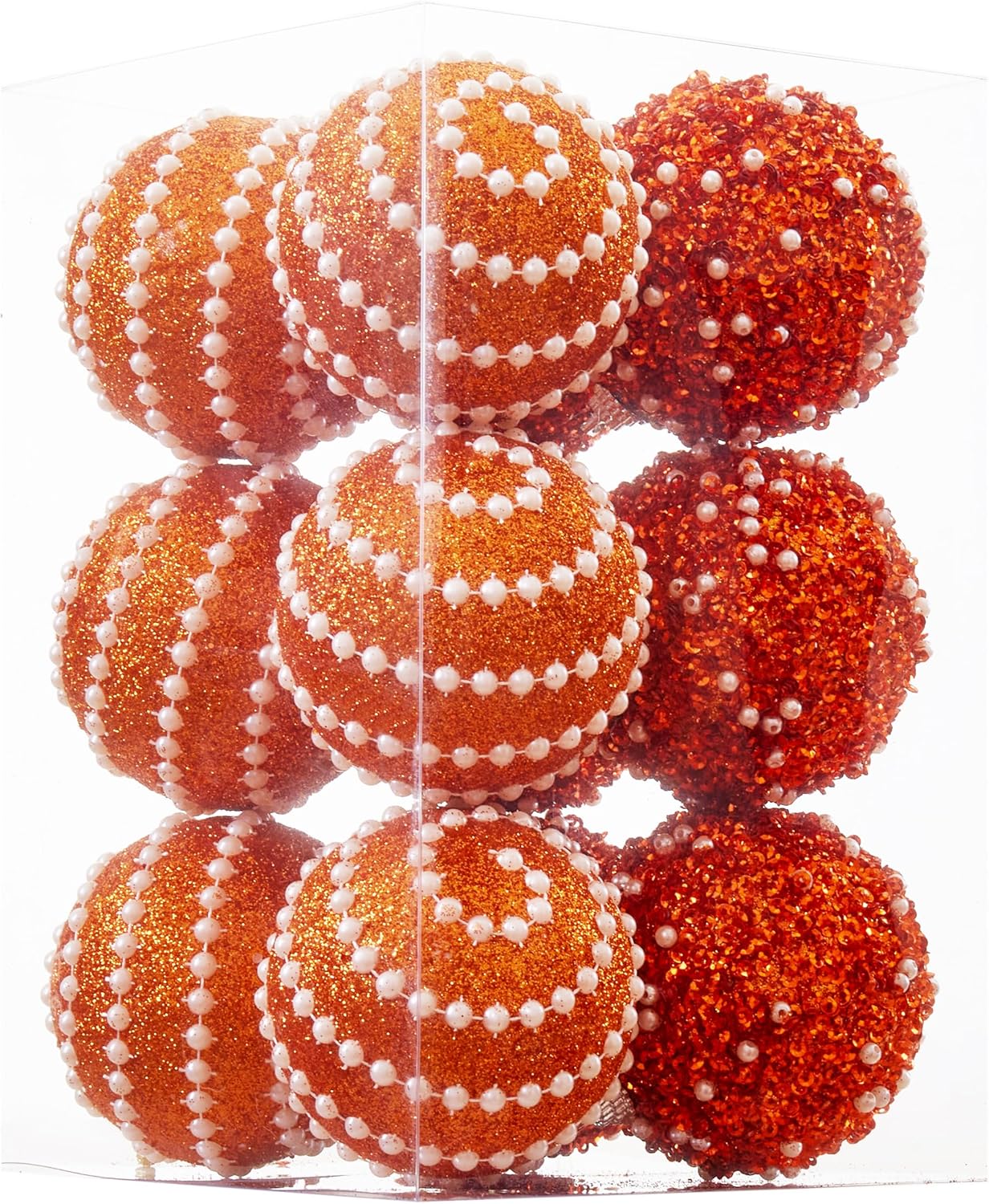 Shatterproof Red Christmas Ball Ornaments - Set of 12 - 70mm/2.76" - Holiday Party Decorations