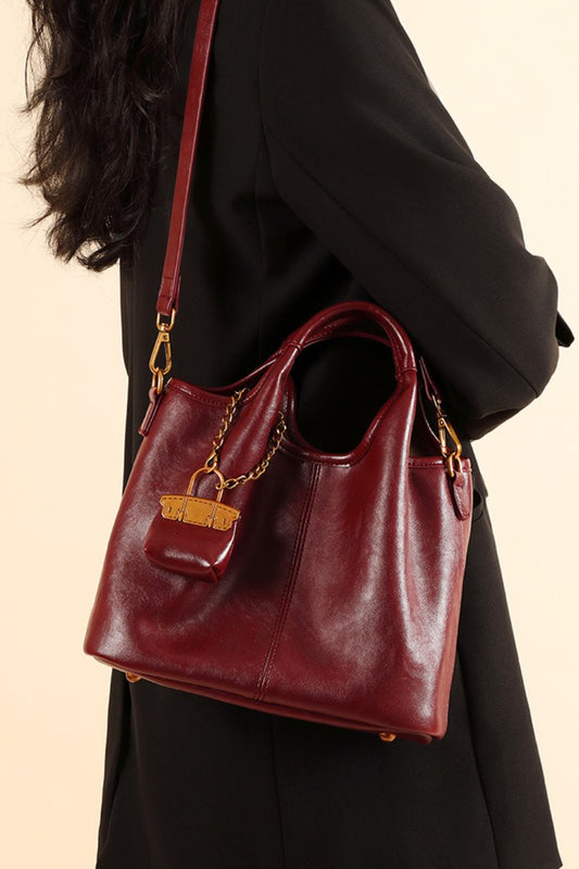 Red Chic Commuter Bag Handheld Shoulder Crossbody Bag
