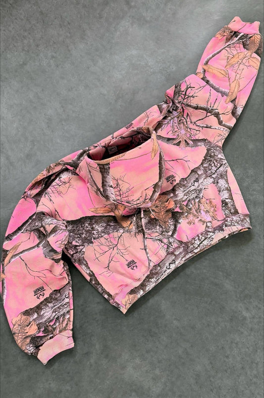 Y2K Retro Camo Print Zip Up Hoodie