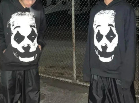 Clown Graphic Oversized Hoodie black / S