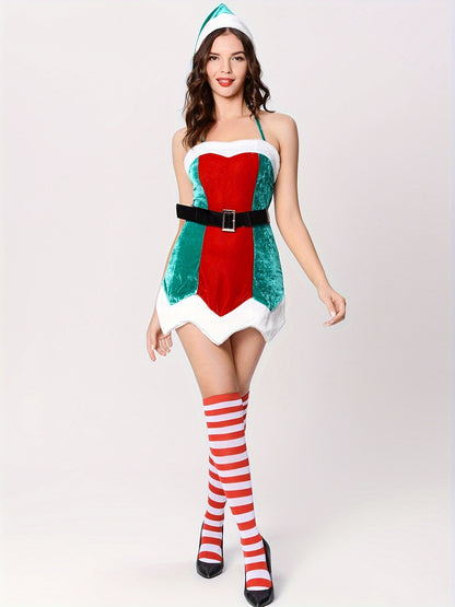 Comedy Performance Dress Up Set for Christmas Party Ladies Christmas Costume