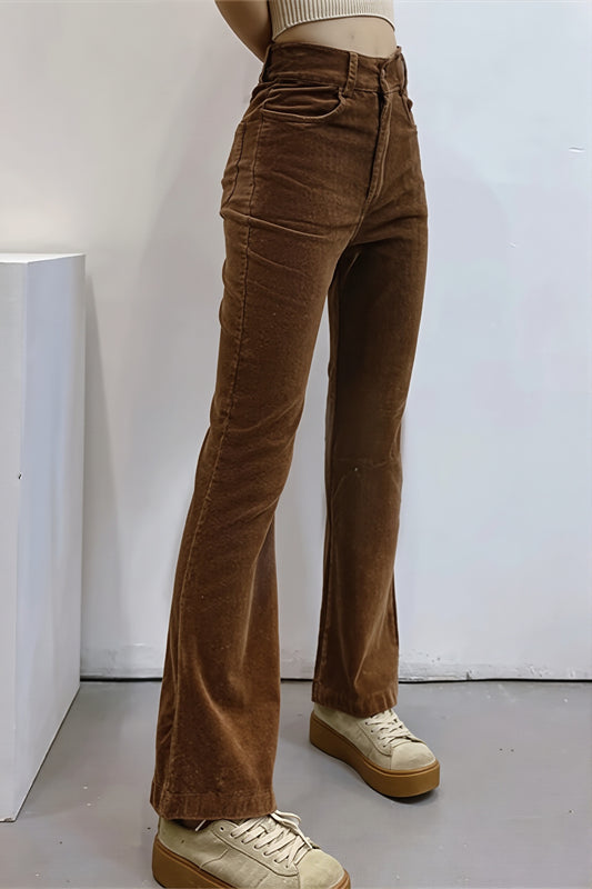 Corduroy High Waist Flared Pants