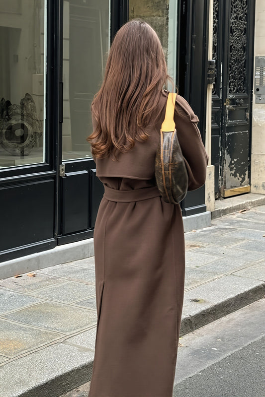 Double Breasted Belted Long Trench Coat