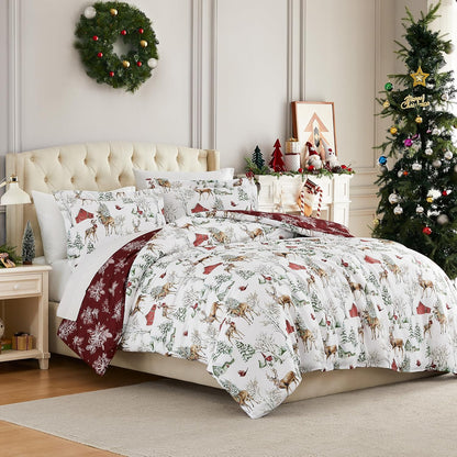 Farmhouse Christmas Print Duvet Cover/Comforter Set - Queen Size