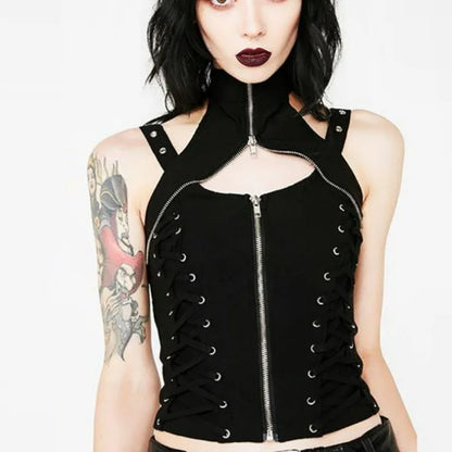 Dark Sexy Harajuku Streetwear Gothic High Waist Bandage Rave Crop Top