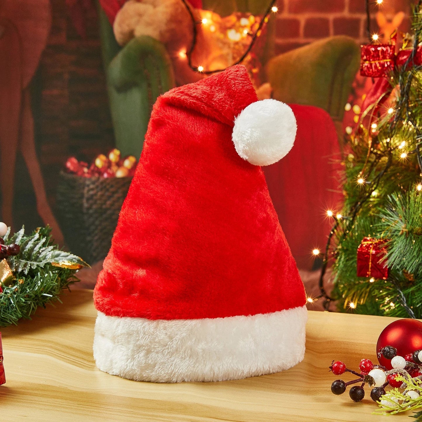 Plush Santa Claus Cosplay Party Hat for New Year Celebrations