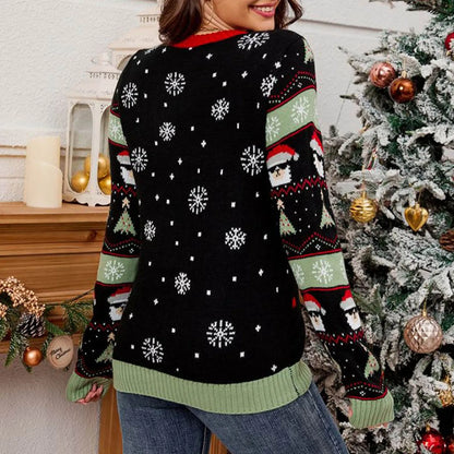 Led Light Jacquard Loose Christmas Knitted Pullover Casual Fashion Christmas Sweater